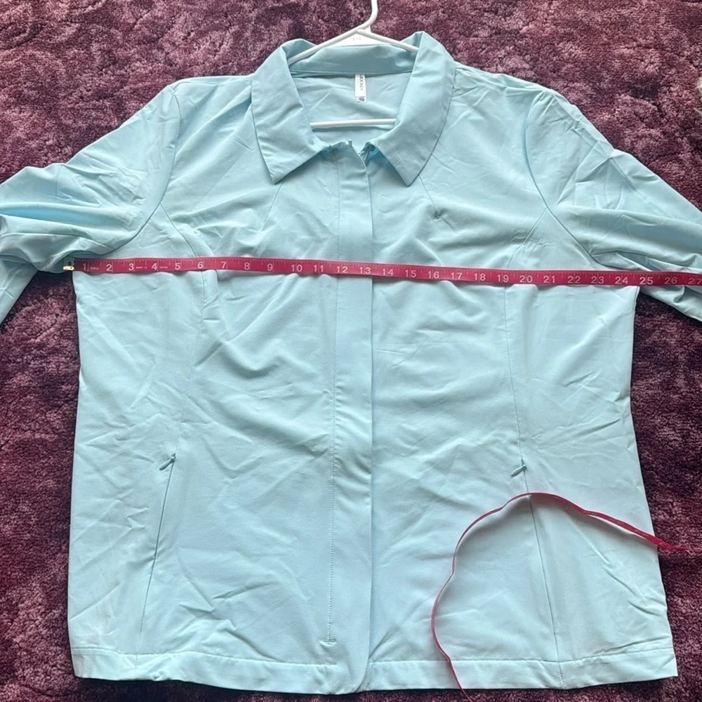 NWT Plus Jockey Sheercloud Light Icy blue Lightweight Zip up Plus Size Jacket